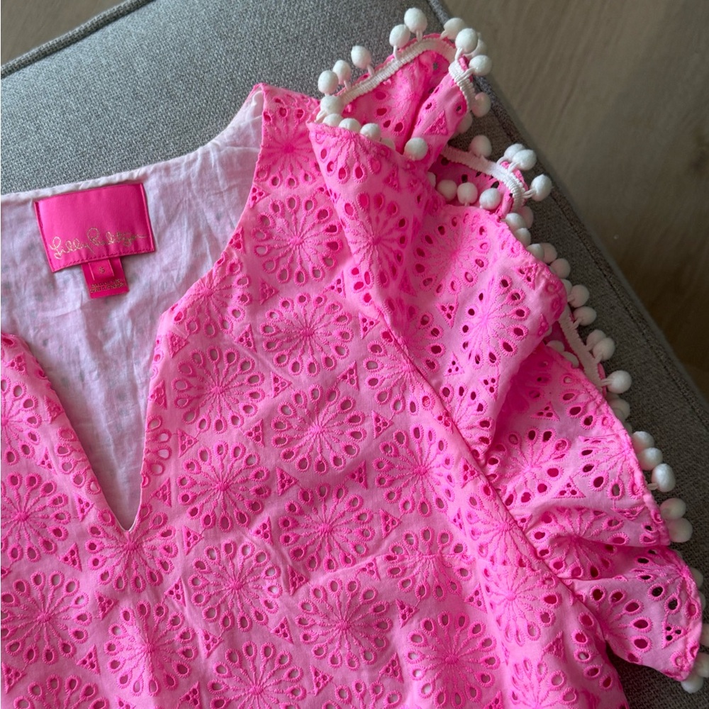 Pink Eyelet Lilly Pulitzer Dress - Picture 3 of 8